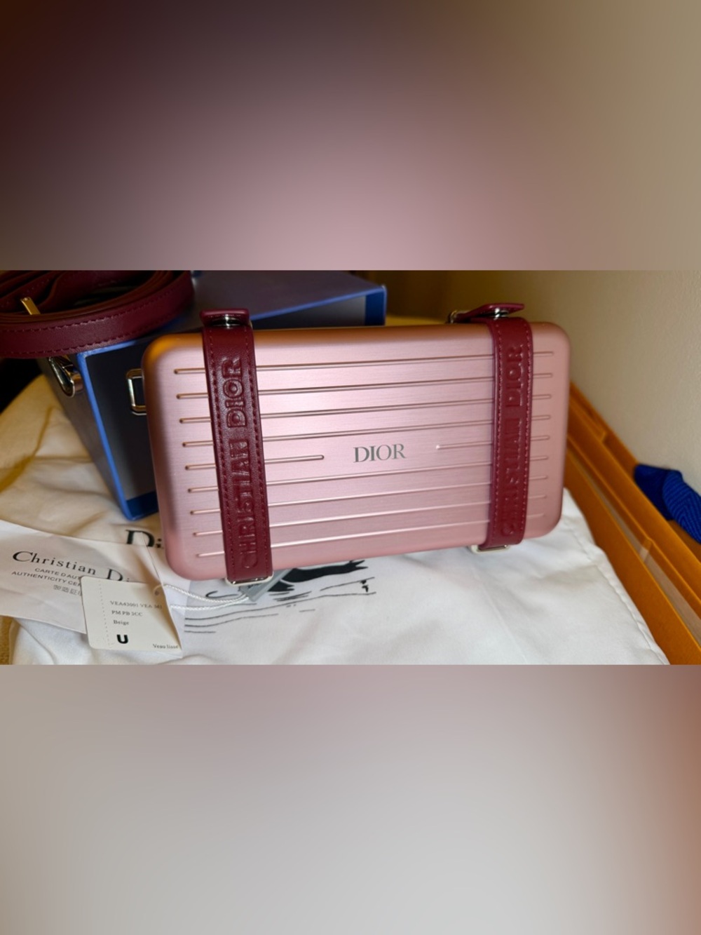 D.I.O.R Rimowa Metallic Blue Bag Wallet with Strap - Picture 4 of 11